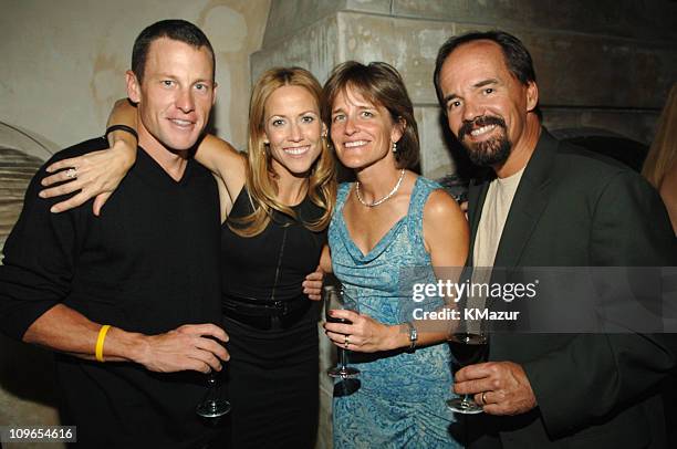 Lance Armstrong, Sheryl Crow, guest and Daniel Jensen