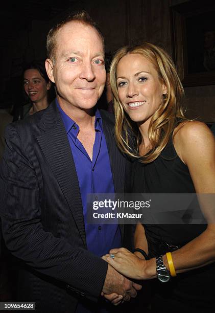 Fred Schneider of the B-52's with Sheryl Crow during Sheryl Crow "Wildflower" Release Party Co-Hosted by AOL at Private Residence in New York City,...