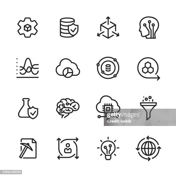 data-science - gliederung-icon-set - security system stock-grafiken, -clipart, -cartoons und -symbole