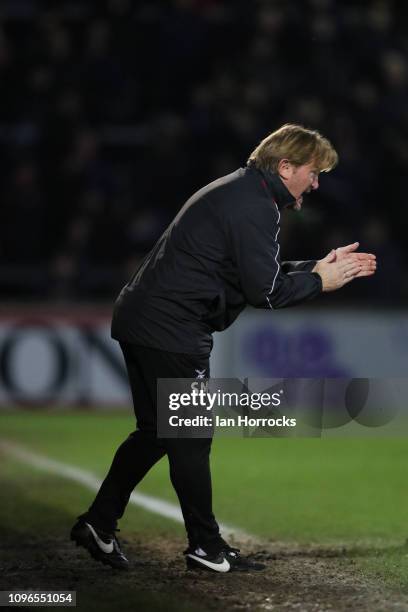 Scunthorpe manager Stuart McCall during the Sky Bet League One match between Scunthorpe United and Sunderland at Glanford Park on January 19, 2019 in...