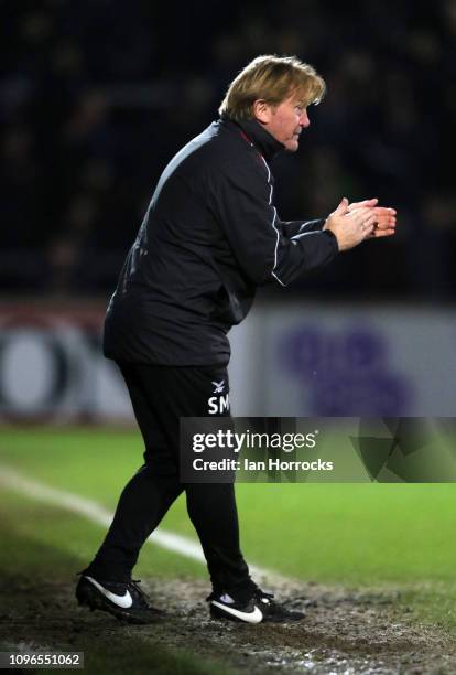 Scunthorpe manager Stuart McCall during the Sky Bet League One match between Scunthorpe United and Sunderland at Glanford Park on January 19, 2019 in...