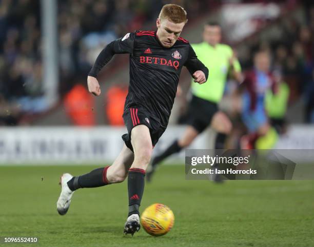 Duncan Watmore of Sunderland during the Sky Bet League One match between Scunthorpe United and Sunderland at Glanford Park on January 19, 2019 in...