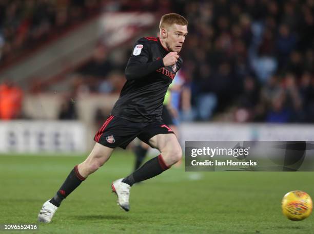 Duncan Watmore of Sunderland during the Sky Bet League One match between Scunthorpe United and Sunderland at Glanford Park on January 19, 2019 in...