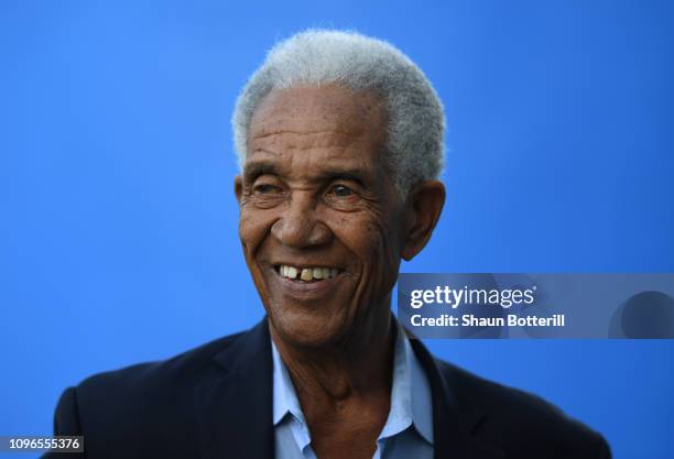 Former West Indies cricketer Sir Garfield Sobers during net practice at Kensington Oval on January 19, 2019 in Bridgetown, Barbados.