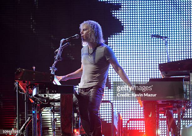 David Bryan of Bon Jovi perform during "The Circle World Tour" at New Meadowlands Stadium on May 26, 2010 in East Rutherford, New Jersey.