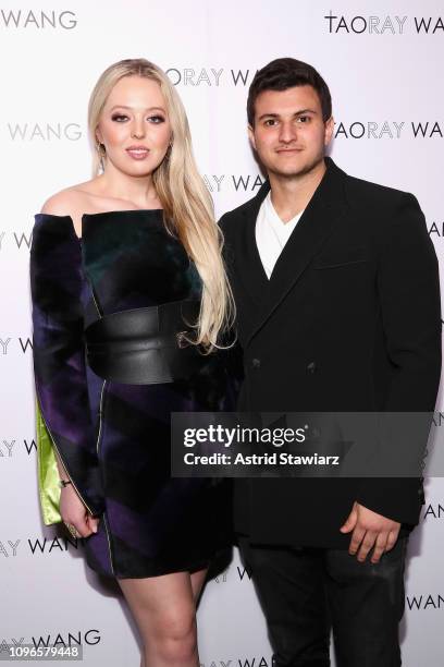 Tiffany Trump and Michael Boulos pose backstage for Taoray Wang fashion show during New York Fashion Week: The Shows at Gallery II at Spring Studios...