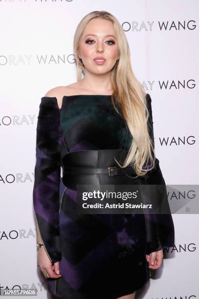 Tiffany Trump poses backstage for Taoray Wang fashion show during New York Fashion Week: The Shows at Gallery II at Spring Studios on February 9,...