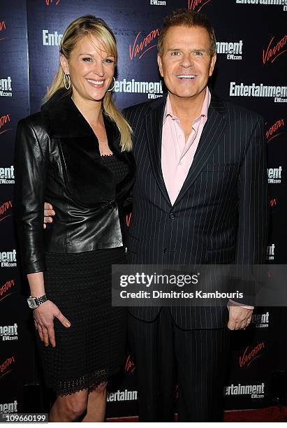 Personalities Juliet Huddy and Mike Jerrick attend the Entertainment Weekly & Vavoom Annual Upfront Party at the Bowery Hotel on May 13, 2008 in New...