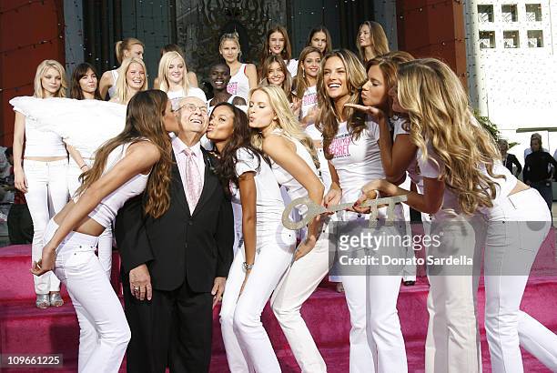 Honorary Mayor Johnny Grant , with the Victoria's Secret Models , Izabel Goulart , Selita Ebanks , Karolina Kurkova, Alessandra Ambrosio, Adriana...