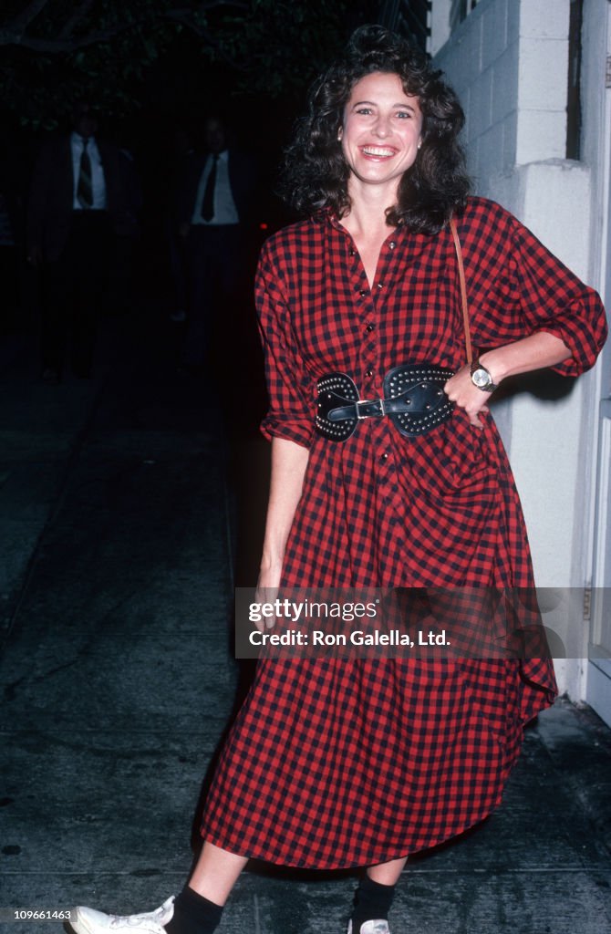 Mimi Rogers Sighted at Spago Restaurant in West Hollywood - October 31, 1985