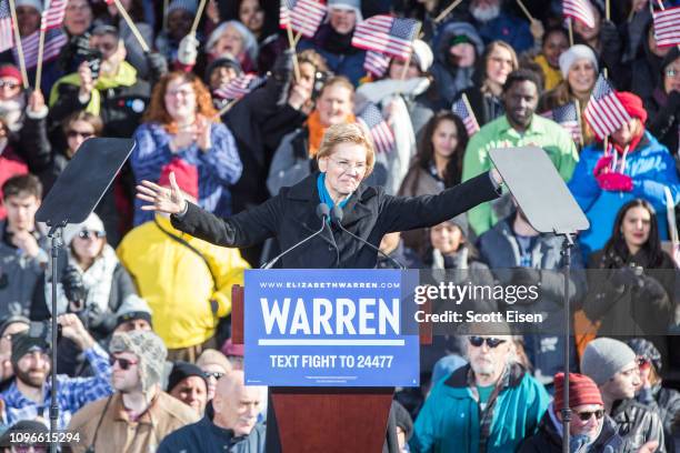 Sen. Elizabeth Warren , announces her official bid for President onFebruary9, 2019 in Lawrence, Massachusetts. Warren announced today that she was...