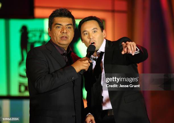 George Lopez and Steve Byrne 12697_727.JPG during TBS - "Stand Up or Sit Down" at Caesars Palace in Las Vegas, Nevada, United States.
