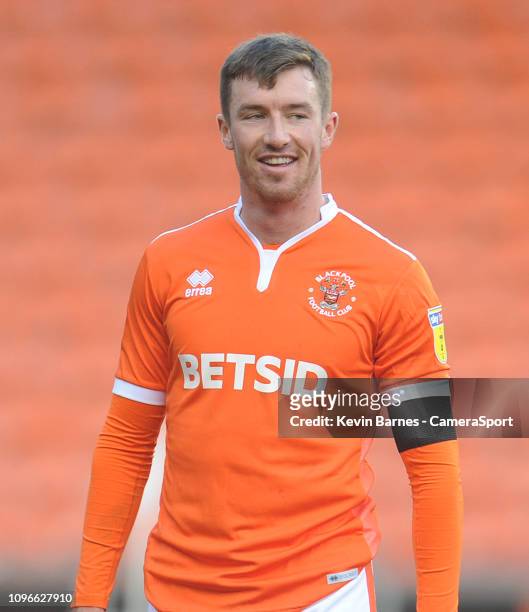Blackpool's Chris Long during the Sky Bet League One match between Blackpool and Walsall at Bloomfield Road on February 9, 2019 in Blackpool, United...