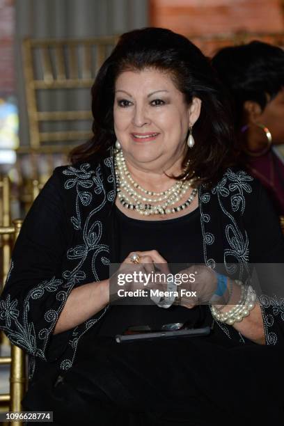 Guest attends the runway for TRICO FIELD At New York Fashion Week Powered By Art Hearts Fashion NYFW at The Angel Orensanz Foundation on February 9,...