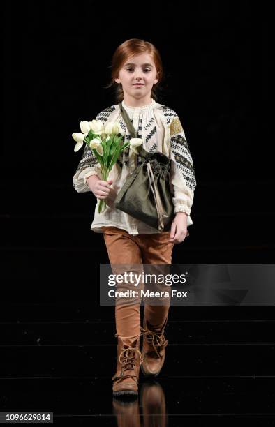 Model walks the runway for TRICO FIELD At New York Fashion Week Powered By Art Hearts Fashion NYFW at The Angel Orensanz Foundation on February 9,...