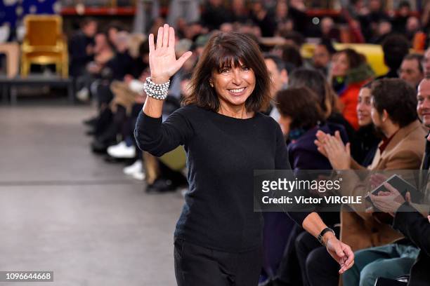 Fashion designer Veronique Nichanian walks the runway during the Hermes Menswear Fall/Winter 2019-2020 show as part of Paris Fashion Week on January...