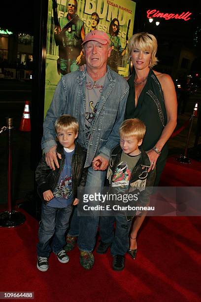 Tony Scott, director, and wife Donna with sons Max and Frank