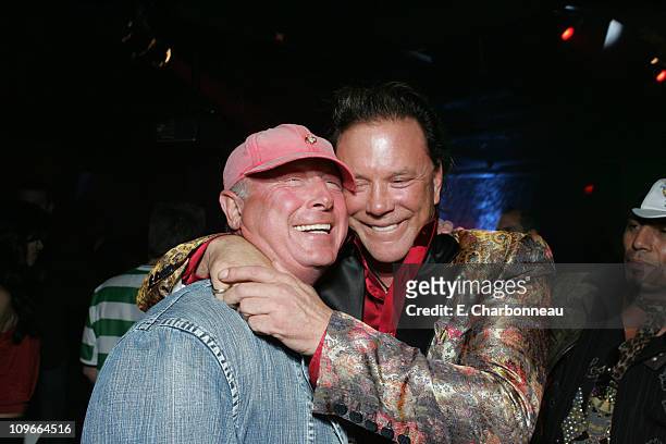 Tony Scott, director, and Mickey Rourke during New Line Cinema's "Domino" Los Angeles Premiere at Grauman's Chinese Theatre in Los Angeles,...