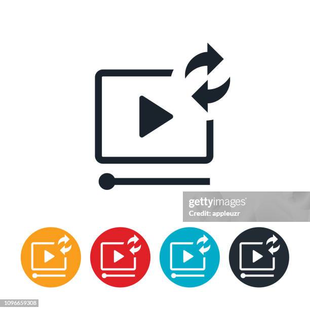 video replay icon - replay stock illustrations