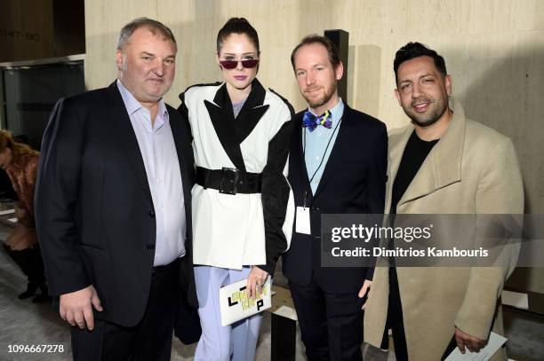 Managing director of Longchamp Olivier Cassegrain, Coco Rocha, Troy Miller Cassegrain and James Conran attend the Longchamp Fall/Winter 2019 Runway...