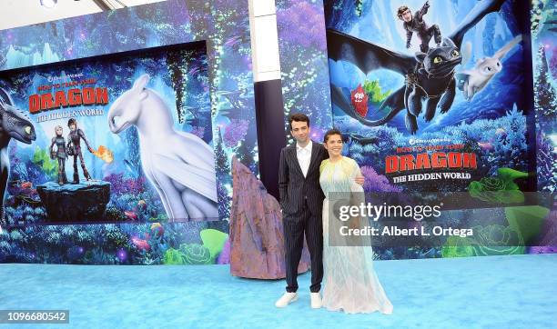 Actor Jay Baruchel and actress America Ferrera arrive for Universal Pictures And DreamWorks Animation Premiere Of "How To Train Your Dragon: The...