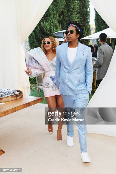 Beyonce and Jay-Z attend 2019 Roc Nation THE BRUNCH on February 9, 2019 in Los Angeles, California.