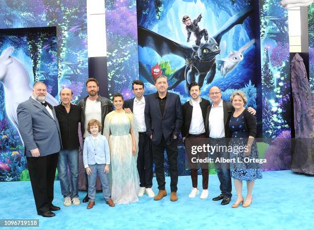 Dean DeBlois, F. Murray Abraham, Gerard Butler, AJ Kane, America Ferrera, Jay Baruchel, Brad Lewis, and Bonnie Arnold arrive for Universal Pictures...