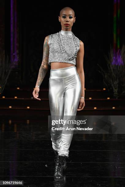 Model walks the runway for EMMA ALTMAN APPAREL At New York Fashion Week Powered By Art Hearts Fashion NYFW at The Angel Orensanz Foundation on...