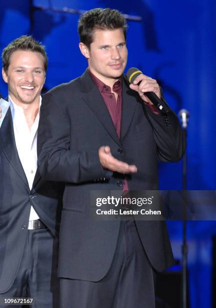 Drew Lachey and Nick Lachey during 14th Annual Race to Erase MS Themed "Dance to Erase MS" - Show at Hyatt Regency Century Plaza in Century City,...