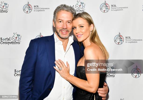 Joanna Krupa and husband, Douglas Nunes attend the Social Compassion in Legislation Hosts "Sunset On Sunset" Event Honoring Animal-Rights Pioneers at...