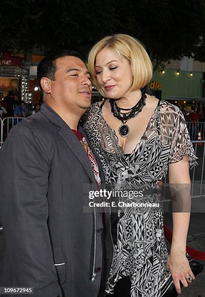 Carlos Mencia and Amy Mencia at the premiere of "The Heartbreak Kid" at Mann's Village Theater on September 27, 2007 in Westwood, California.