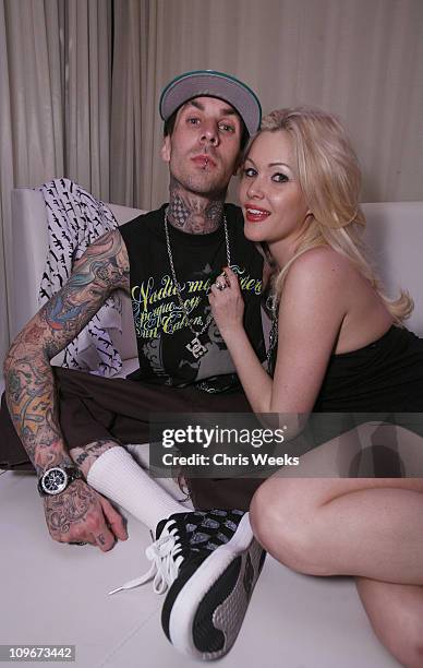 Travis Barker and Shanna Moakler during Travis Barker Hosts His Famous Stars and Straps Fashion Showcase at PURE Nightclub at Pure Nightclub in Las...