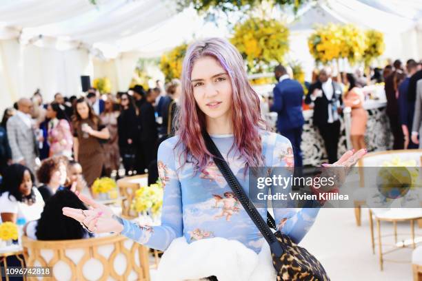 Grimes attends 2019 Roc Nation THE BRUNCH on February 9, 2019 in Los Angeles, California.