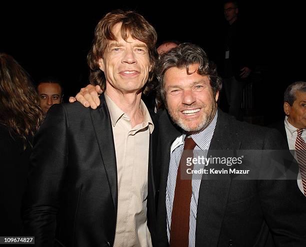 Mick Jagger of the Rolling Stones and Jann Wenner of Rolling Stone magazine