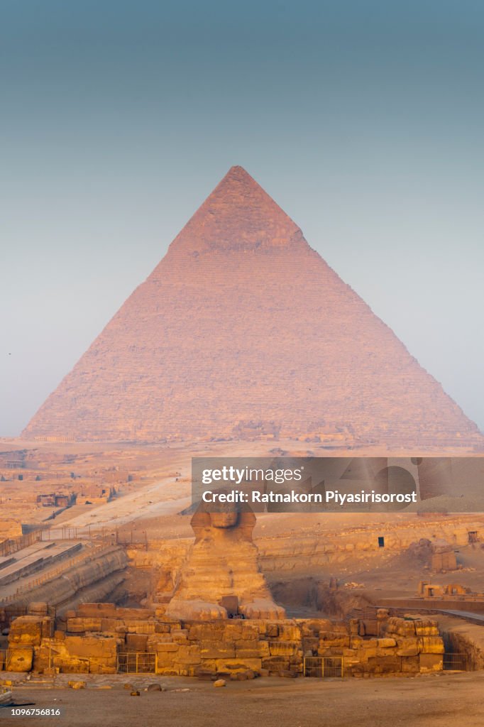 The Great Pyramids of Giza at Sunrise