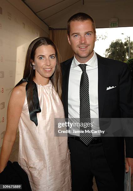 Caroline Fentress and Chris O'Donnell during 15th Annual Elton John AIDS Foundation Oscar Party - Sponsored by Chopard at Pacific Design Center in...