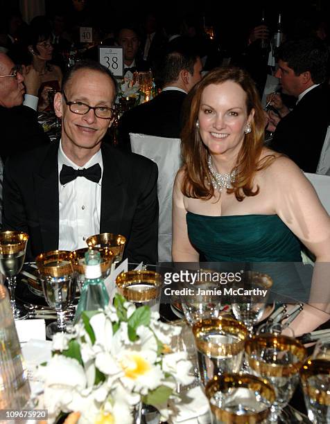 John Waters and Patty Hearst during 15th Annual Elton John AIDS Foundation Oscar Party - Sponsored by Chopard at Pacific Design Center in West...
