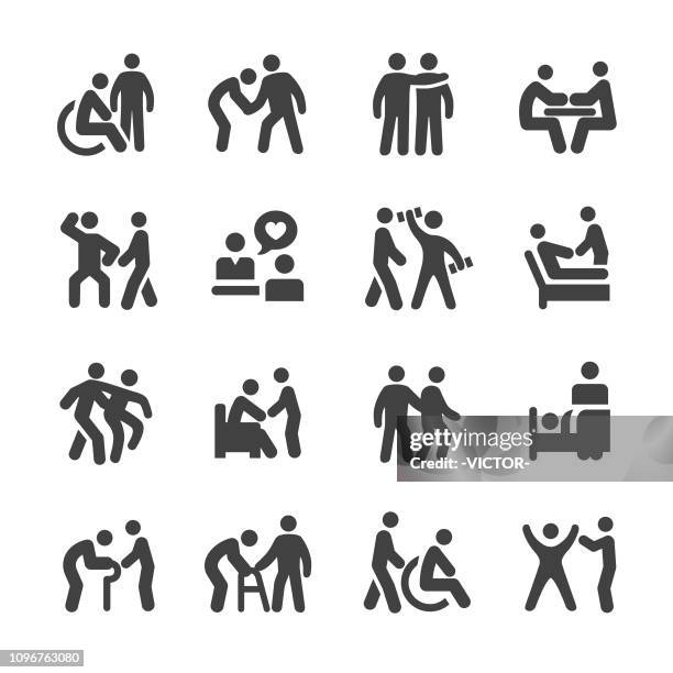 ilustraciones, imágenes clip art, dibujos animados e iconos de stock de iconos de la salud - serie acme - residencia de ancianos