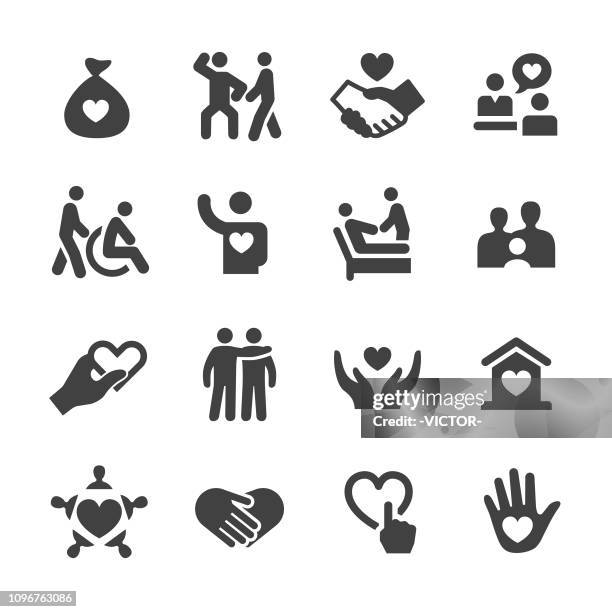 care and charity icons - acme series - sheltering stock illustrations