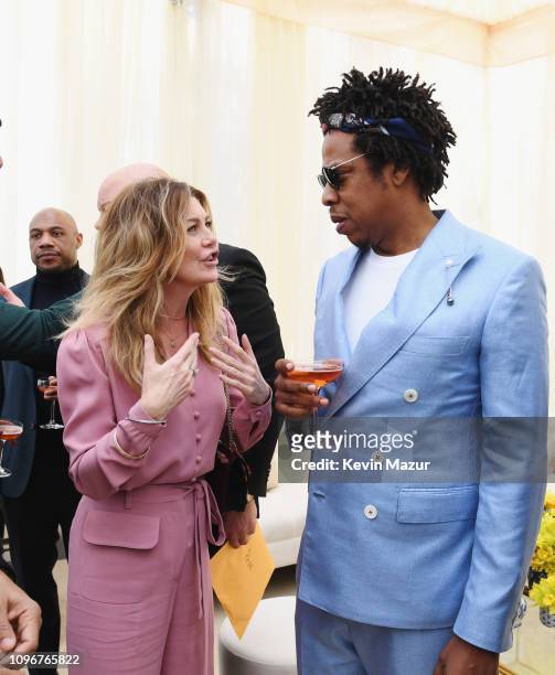 Ellen Pompeo and Jay-Z attend 2019 Roc Nation THE BRUNCH on February 9, 2019 in Los Angeles, California.