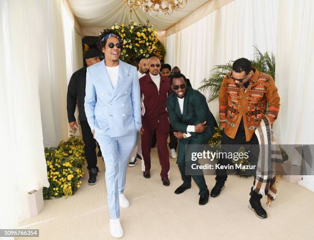 Jay-Z, Diddy and Jim Jones attend 2019 Roc Nation THE BRUNCH on February 9, 2019 in Los Angeles, California.