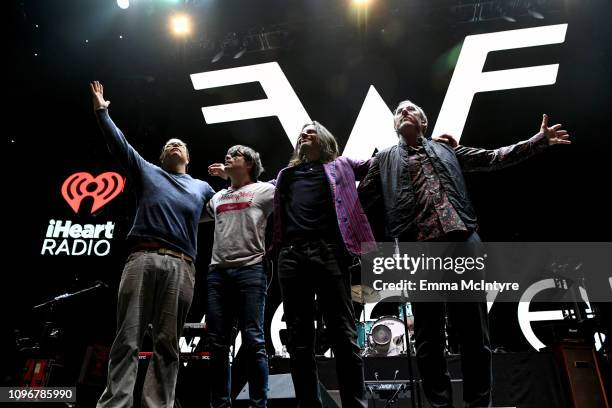 Patrick Wilson, Rivers Cuomo, Brian Bell, and Scott Shriner of Weezer perform on stage during 2019 iHeartRadio ALTer Ego at The Forum on January 19,...