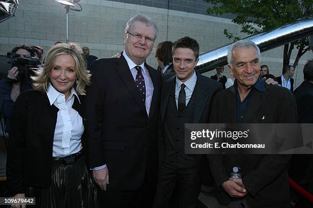 Producer Laura Ziskin, Sony's Sir Howard Stringer, Topher Grace and Screenwriter Alvin Sargent