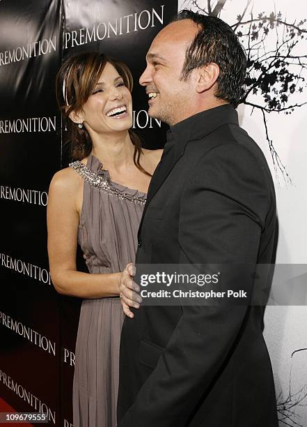 Sandra Bullock and Mennan Yapo during "Premonition" Los Angeles Premiere - Red Carpet at Cinerama Dome in Hollywood, California, United States.