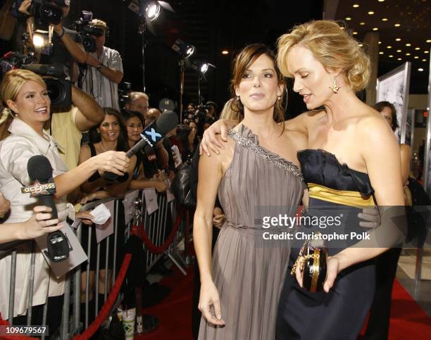 Sandra Bullock and Amber Valletta during "Premonition" Los Angeles Premiere - Red Carpet at Cinerama Dome in Hollywood, California, United States.