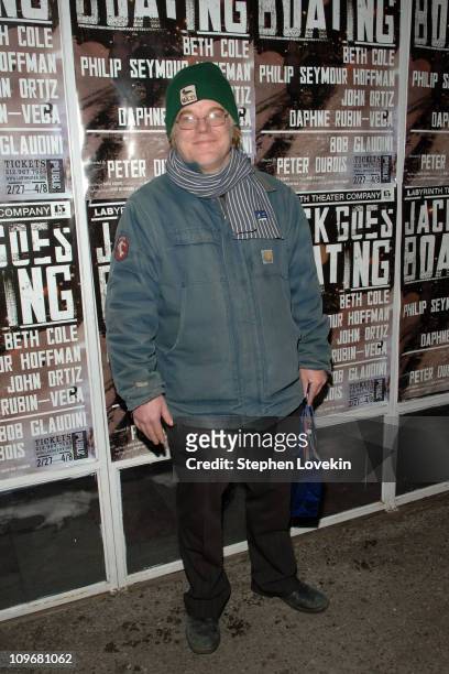 Philip Seymour Hoffman during "Jack Goes Boating" New York Opeing Night - After Party - Arrivals at B Bar in New York City, New York, United States.