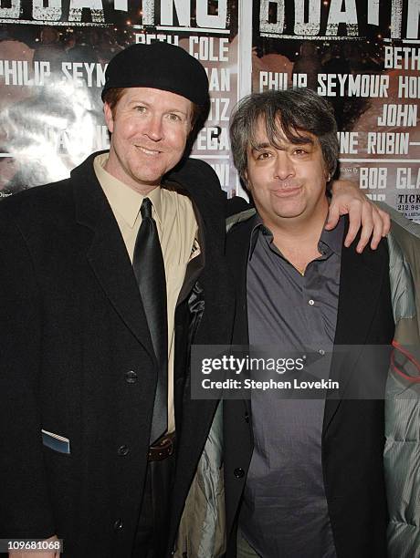 Brett C. Leonard and Stephen Adly Guirgis during "Jack Goes Boating" New York Opeing Night - After Party - Arrivals at B Bar in New York City, New...