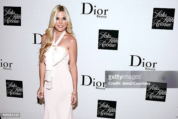 Socialite and Dior Beauty Ambassador Tinsley Mortimer unveils Diors new "Tinsley Pink" Gloss lip gloss at Saks Fifth Avenue on May 15, 2008 in New...