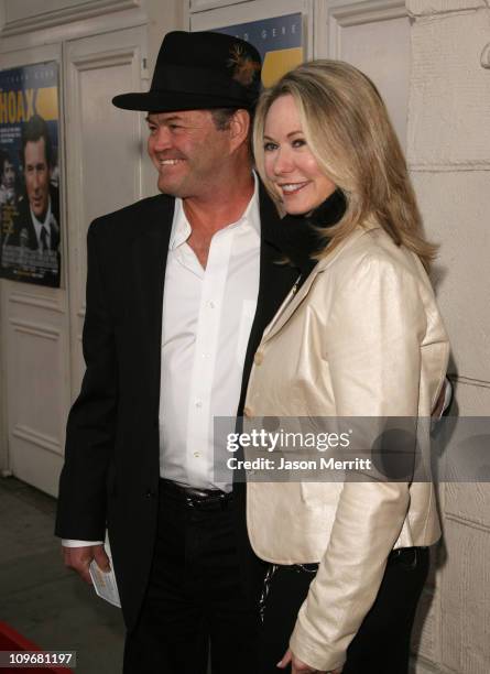 Micky Dolenz and wife Donna Quinter during "The Hoax" Los Angeles Premiere - Red Carpet at Mann Festival in Westwood, California, United States.