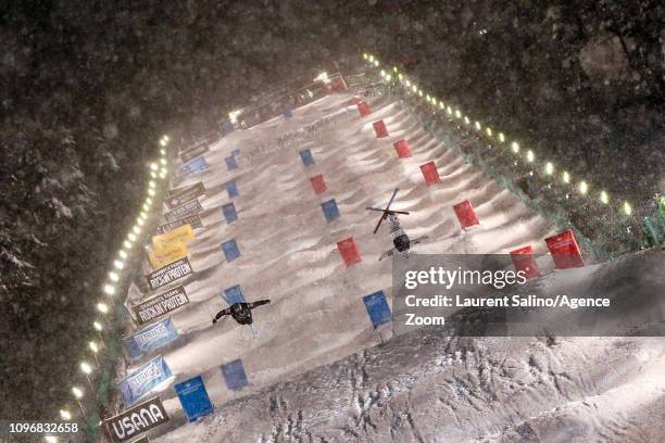 Mikael Kingsbury of Canada takes 1st place, Bradley Wilson of USA wins the silver medal during the FIS World Freestyle Ski Championships Men's and...